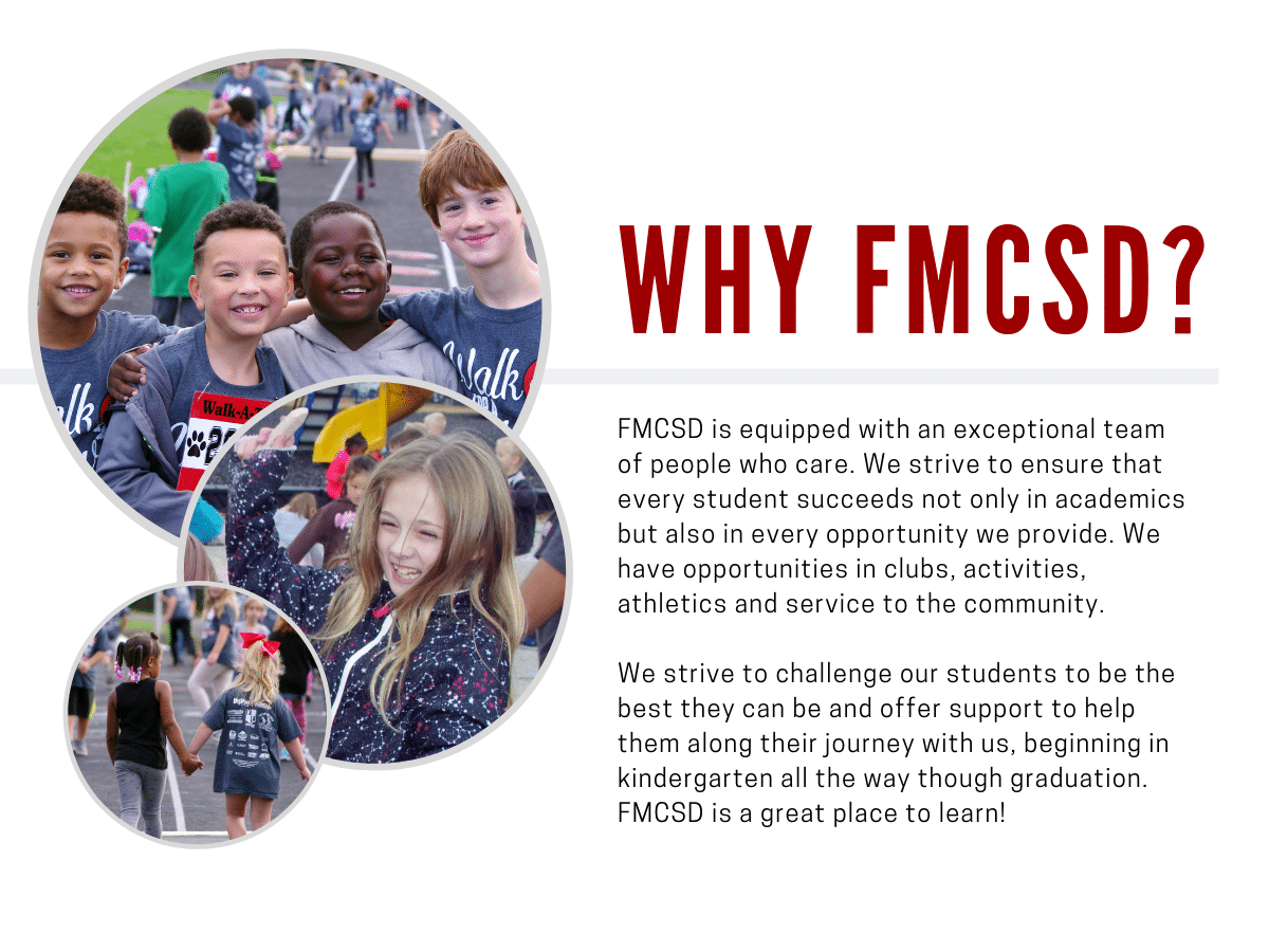 Why Choose FMCSD, photos of students